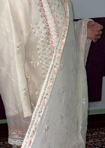 Elegant White Kurta Set with Dupatta and shahrara