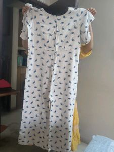 White &amp; Blue Print Jumpsuit