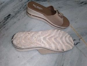 Stylish Beige Wedge Sandals