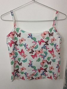 Butterfly Print Crop Top