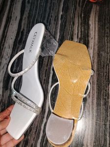 White Sparkly Strap Flat Sandals