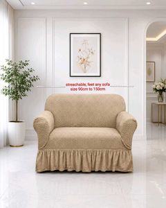 ✨ Luxury Sofa Cover - Beige Geometric Print🤌