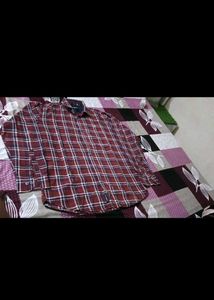 Maroon Plaid Button-Down Shirt 42 size