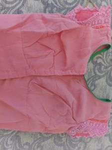 Pink Marbadi Sari With Blouse