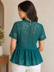 Elegant Lace Peplum Top