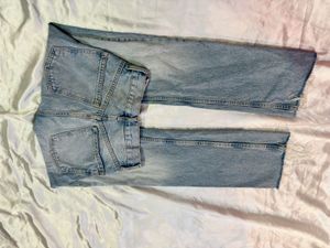 Light Wash High-Waisted Straight Leg Jeans