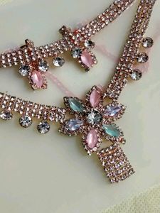 Rose Gold Necklace and Earring Set