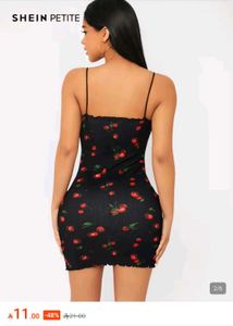 Shein Cherry Print Bodycon Dress