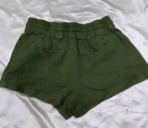 Olive Green Casual Shorts