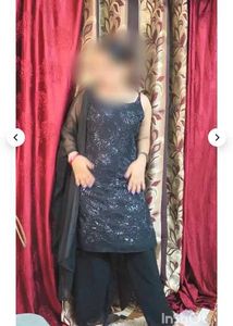 Elegant Black Sequined Kurta Palazzo Set
