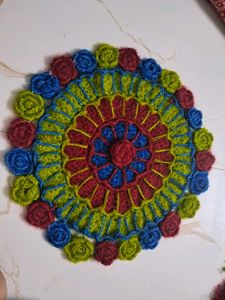 Colorful Festive Mandala woolen Decor