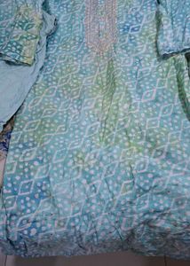 Sky Blue Bandhani Print Kurta Set
