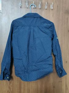 Boys blue polka dot shirt
