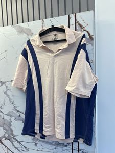 Men's Color Block Polo T-Shirt, L Size