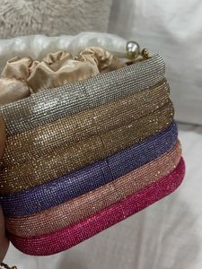 Sparkling Multi-Color Beaded Clutch Bag
