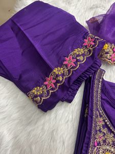 Purple Embroidered Kurta Set