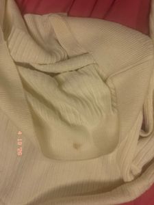 Cream Ribbed Knit Sweater