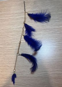 Boho Blue Feather Hair Pin