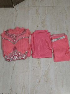 Beautiful Pink Embellished Kurta Set