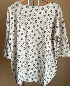 Cream Floral Print Top