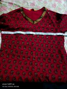 Maroon Colour Kurti From Shrishti