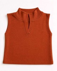 Sleeveless Collared Knit Top