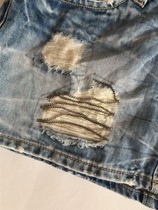 Y2k Distressed Denim Micro Mini Skirt