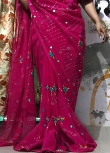 Beautiful Pink Embellished Saree