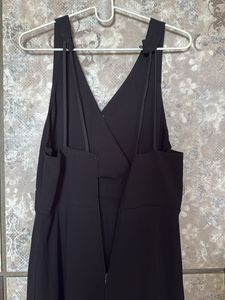 Classic Black V-Neck Midi Dress