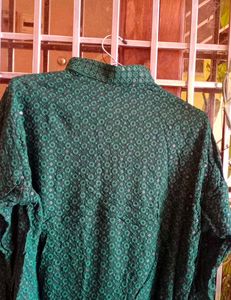 Men's Emerald dark Green Sequin Kurta