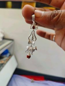 Pure Silver Shiva Lingam Pendant with Nandi