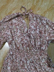Floral Print Long Sleeve Mini Dress