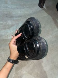 Chunky Sole Black Loafers