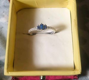 Elegant Silver Ring with Blue Stones
