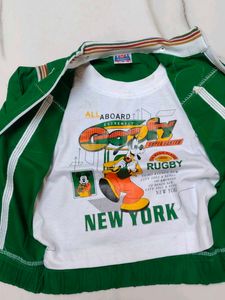 Green Biker Vest &amp; Yellow Pants Set