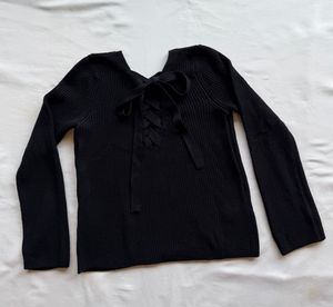 Loft - Black Ribbed Sweater (imported)