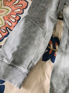 Grey Tie-Dye Pullover Sweatshirt