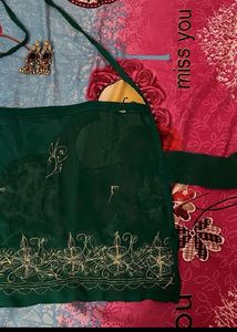 💚90s Bollywood Green Embroidered Ethnic Blouse💚