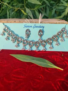 Oxidized Silver Necklace &amp; Earring Set