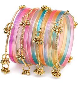 Colorful Beaded Bangles with Charms