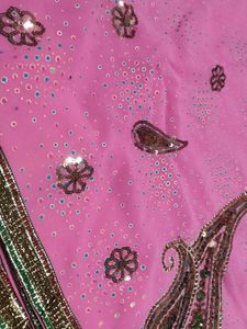 Pink Embellished Saree