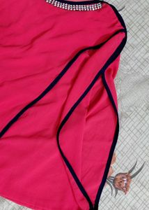 Bright Pink Embellished plus size top