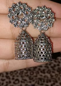 Oxidised Cage Jhumka
