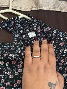Floral Print Mock Neck Dress