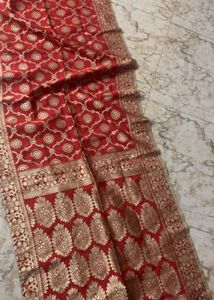 Yellow Kurta Set with Red Design Dupatta and pant