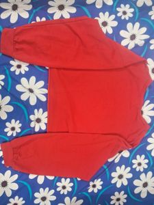 Red "Self-Portrait" Cropped Sweatshirt
