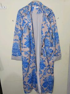 Blue Floral Longline Blazer