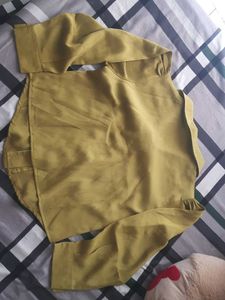 Elegant Satin Blouse - Mustard &amp; Burgundy