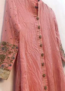Embroidered Pink Kurta(today sale only)