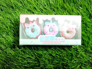 Set of 3 Donut Erasers